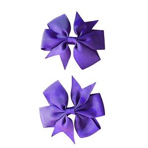 Girls Purple Ribbon Hair Clips Set of 2
NEW